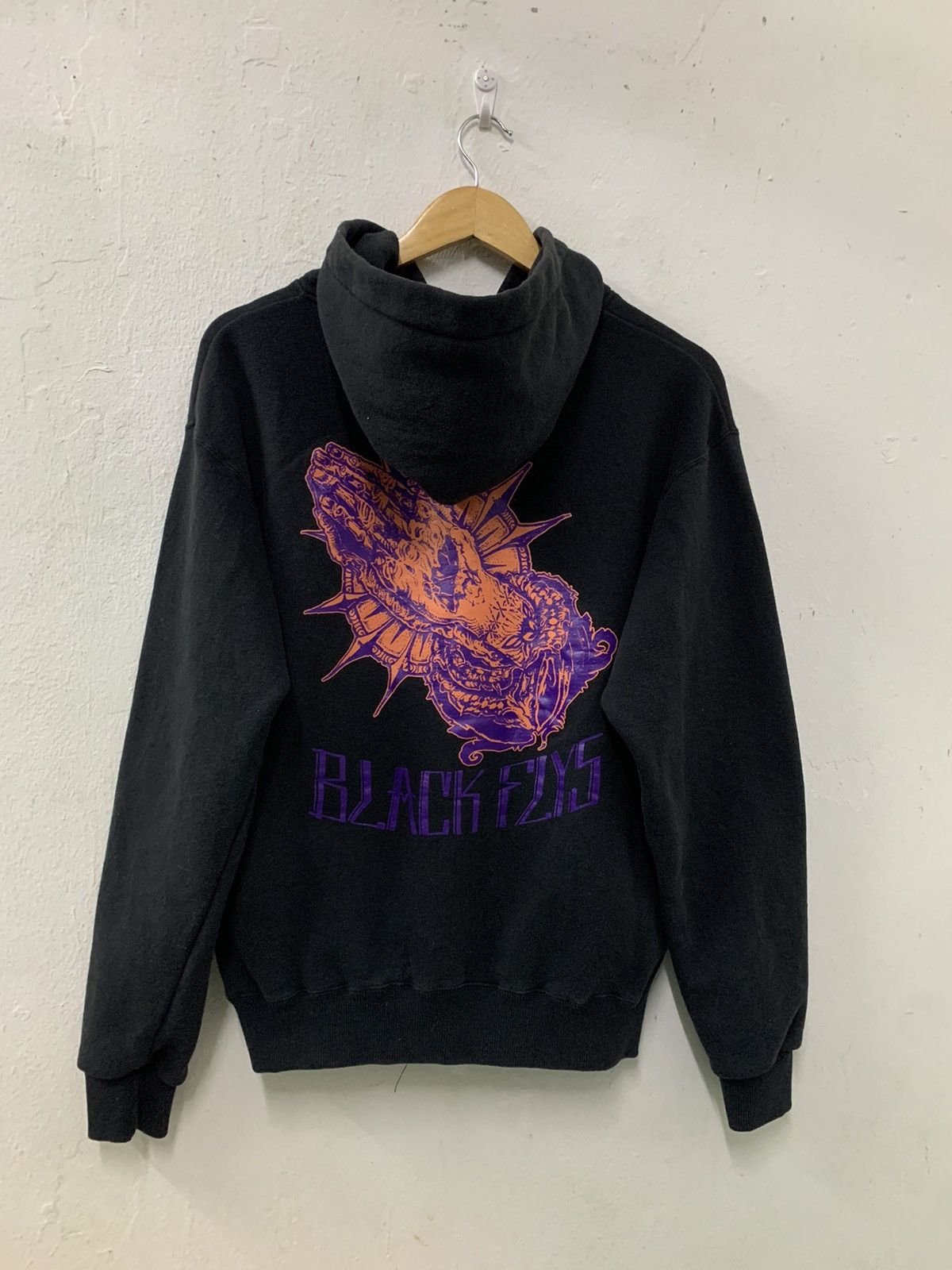 Japanese Brand BLACK FLYS Zipper Hoodie Big Back Print Size US M / EU 48-50 / 2 - 2 Thumbnail