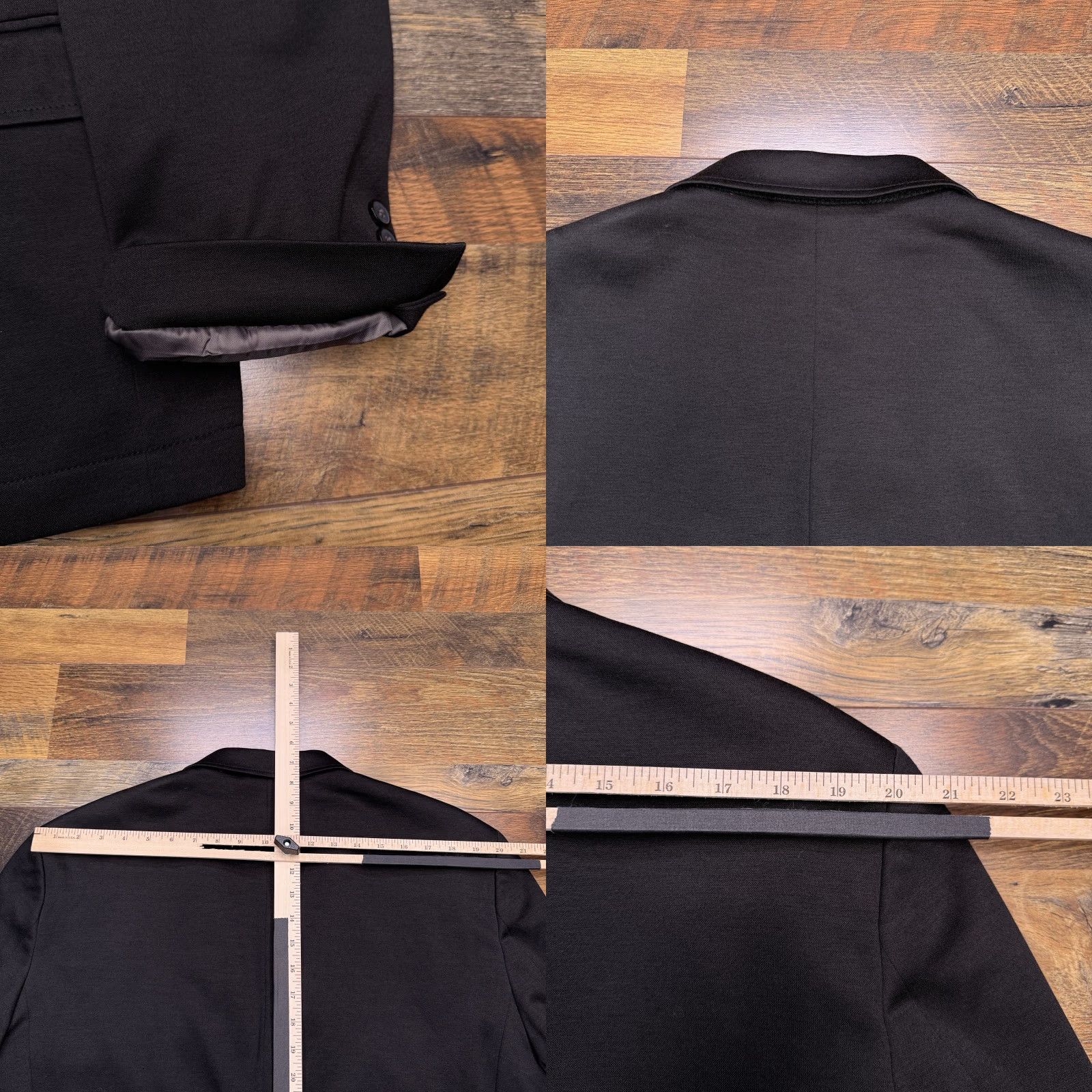 Van Heusen Van Heusen Sport Coat Blazer Slim Fit Black 46R Notch Lapel Four-Button Double-Vented Regular Length Mens Jacket Size 46R - 8 Thumbnail