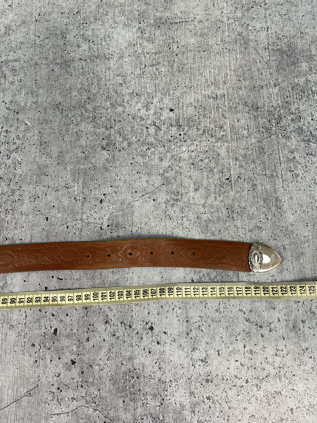 Japanese Brand Vintage Leather Y2K Avant-garde Distressed Brown Metal Belt Size ONE SIZE - 7 Thumbnail