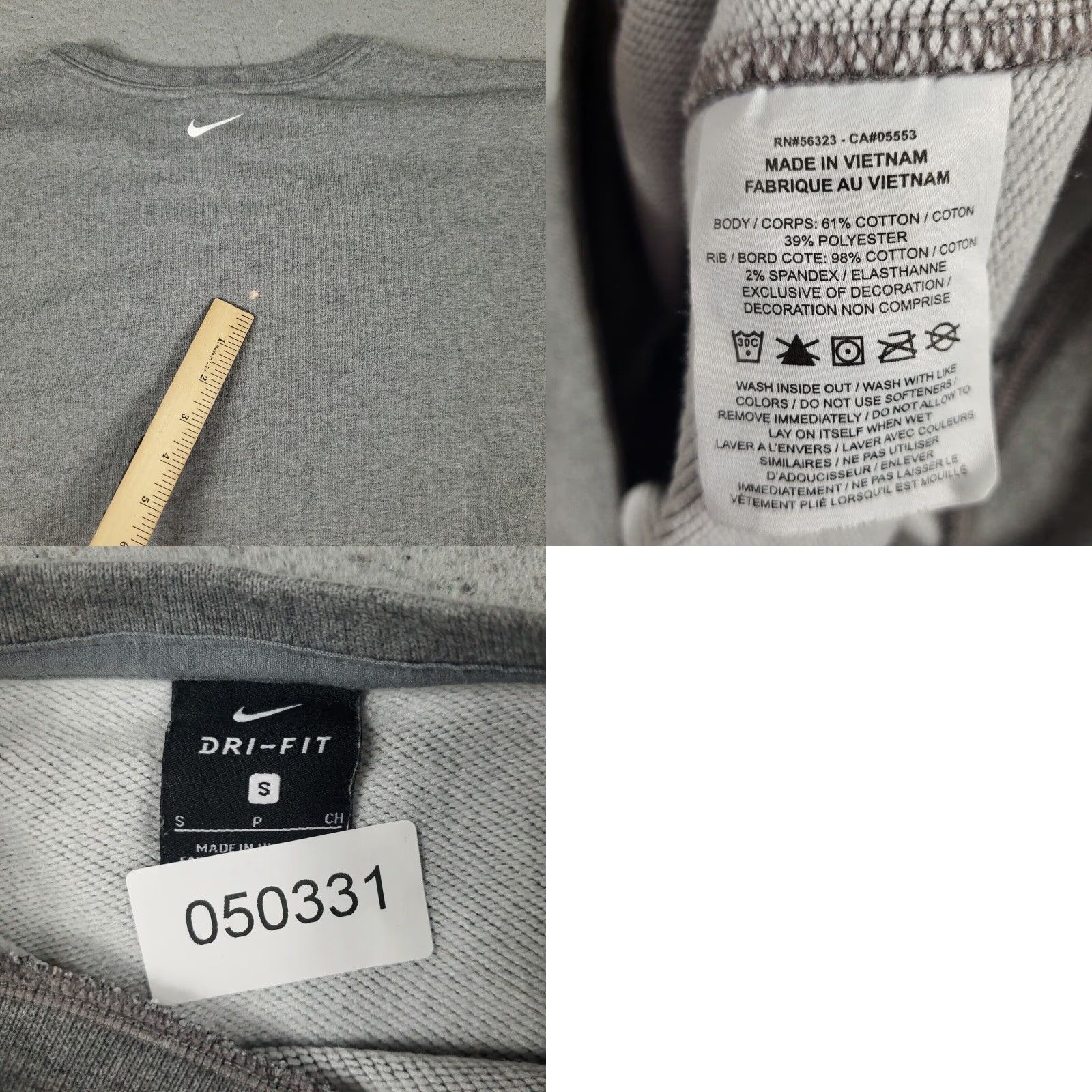 Nike Nike Womens Small Gray Sweater Oversized Swoosh Pullover Sweatshirt Size S / US 4 / IT 40 - 8 Thumbnail