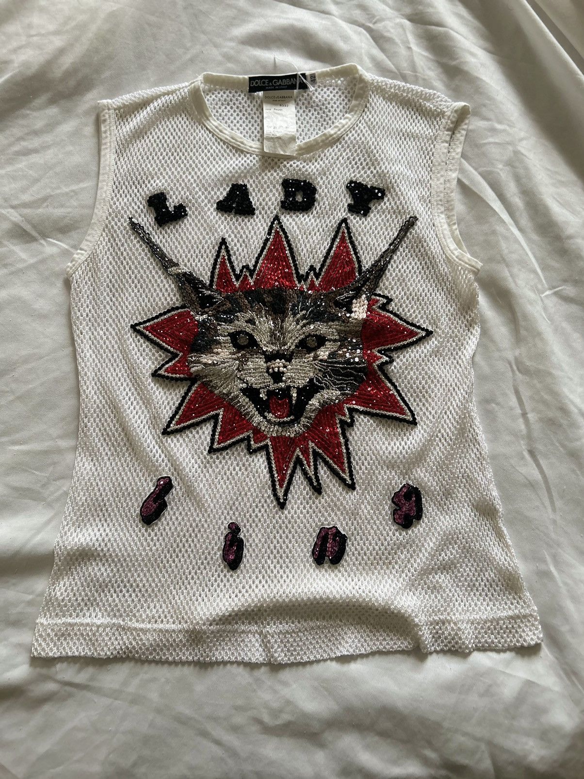 Dolce & Gabbana Bobcat jeweled Dolce & Gabbana Top Size L / US 10 / IT 46 - 2 Thumbnail