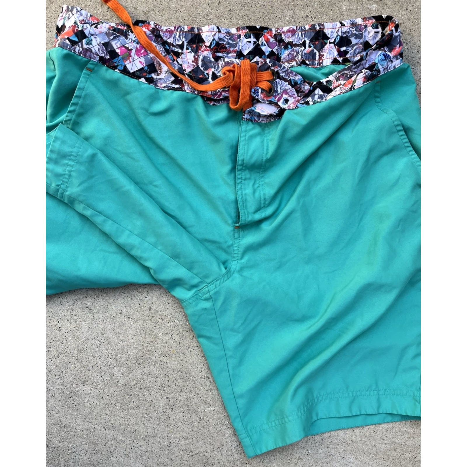 Robert Graham Robert Graham Board Shorts Men Green Teal Solid 36 Beach Surf Swim Short Below Knee 90s Beachwear Sun Swimwear Size US 36 / EU 52 - 7 Thumbnail