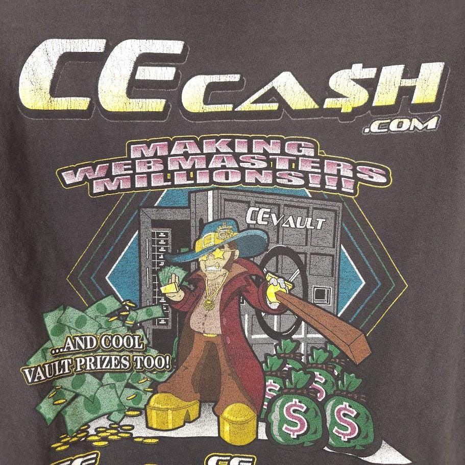 Vintage Vintage CE Cash T Shirt Mens Size XL Black Y2K Webmasters Size US XL / EU 56 / 4 - 4 Thumbnail