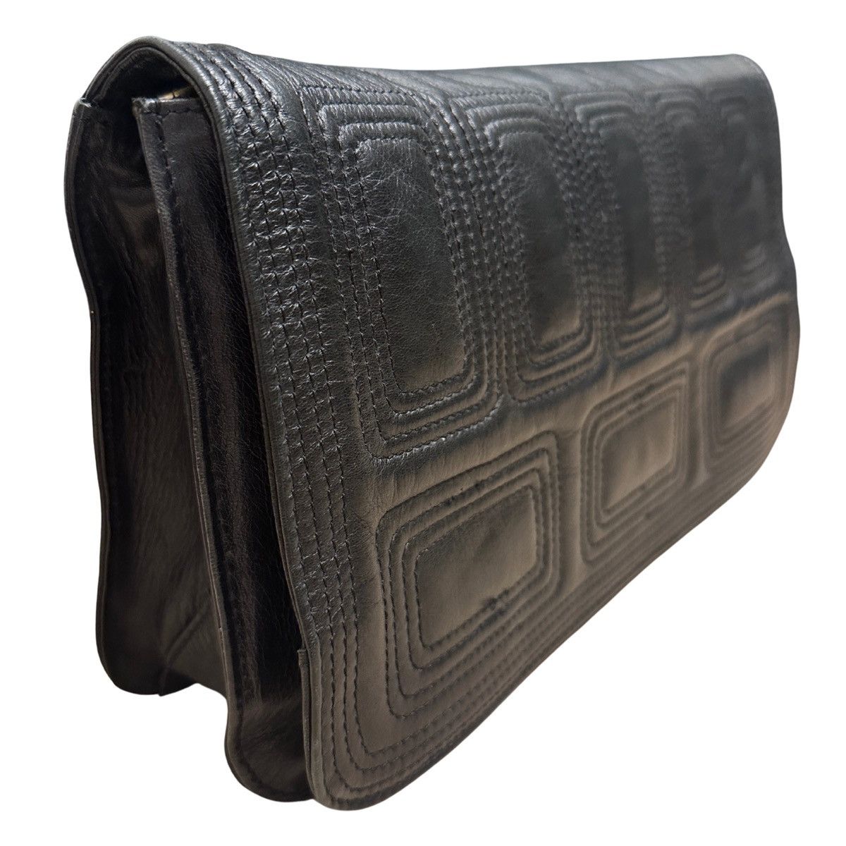 Other Urbancode Black Vintage Leather Clutch Bag Detachable Strap Size ONE SIZE - 2 Thumbnail