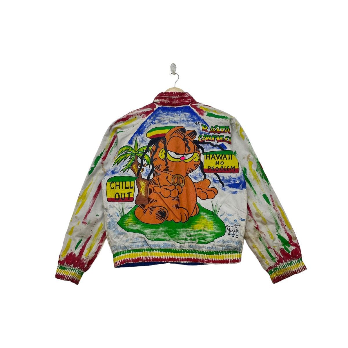 Handmade Custom Made Garfield Rastafari Bob Marley Jacket Size M / US 6-8 / IT 42-44 - 1 Thumbnail