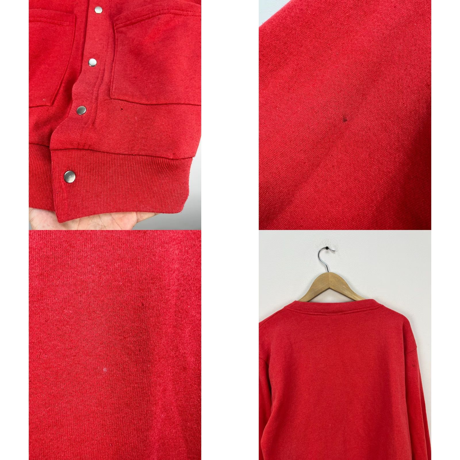 Vintage VINTAGE Hard Rock Cafe Save the Planet Orlando Red Cardigan Sweater Size L Size US L / EU 52-54 / 3 - 8 Thumbnail
