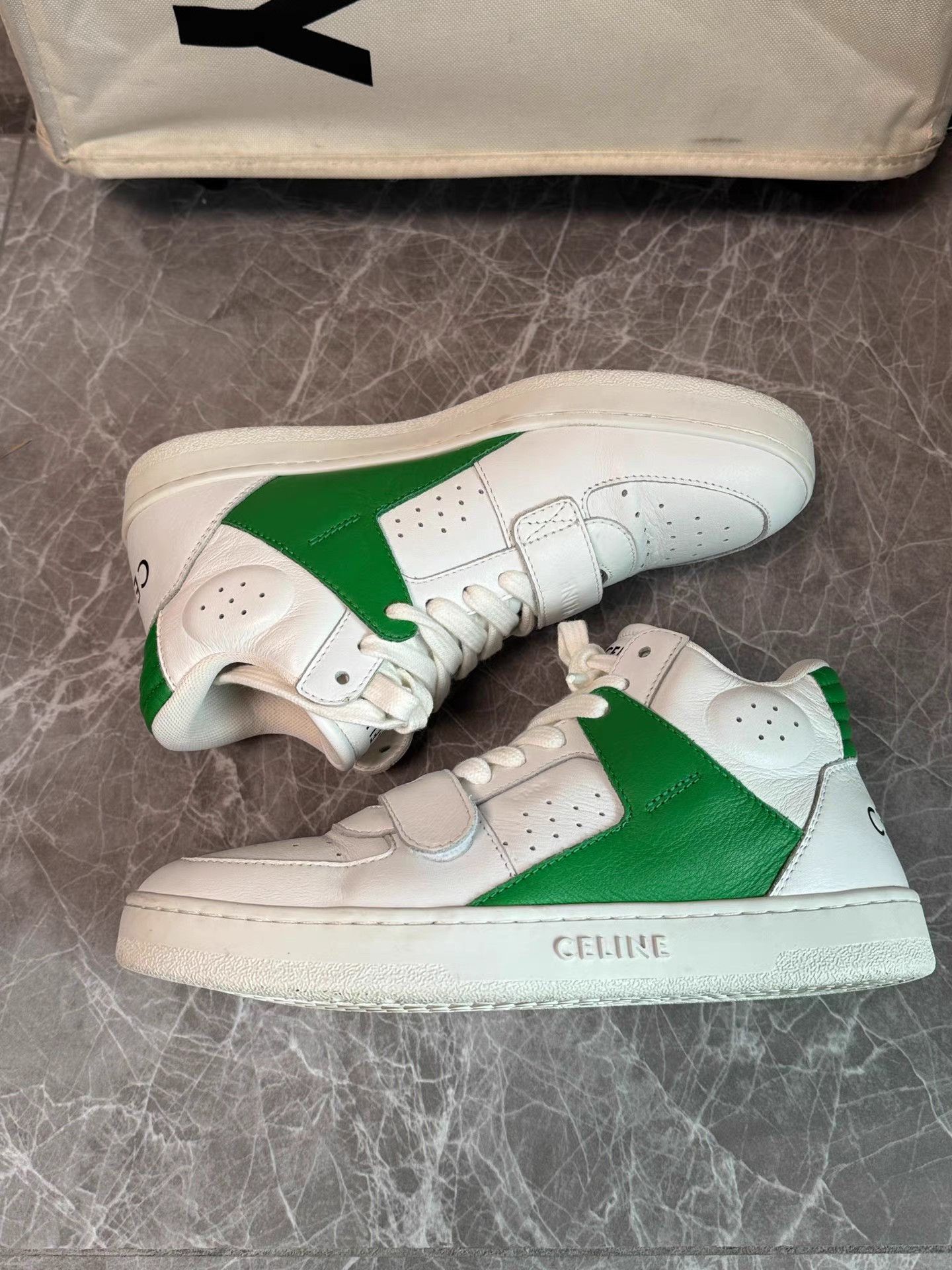 Celine Celine CT02 White & Green Color Block Sneakers K6 Size US 7 / IT 37 - 4 Thumbnail
