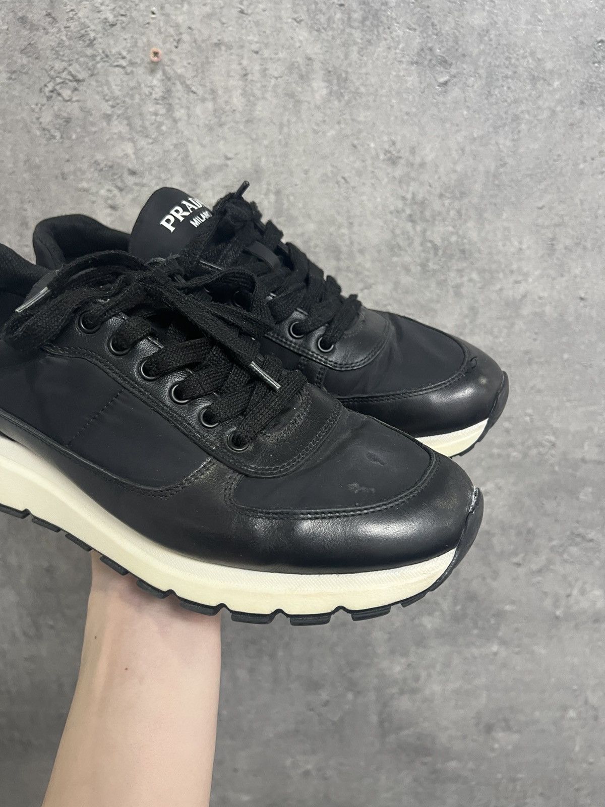 Prada Prada Milano Low Top Sneakers Nylon Size US 7.5 / EU 40-41 - 3 Thumbnail