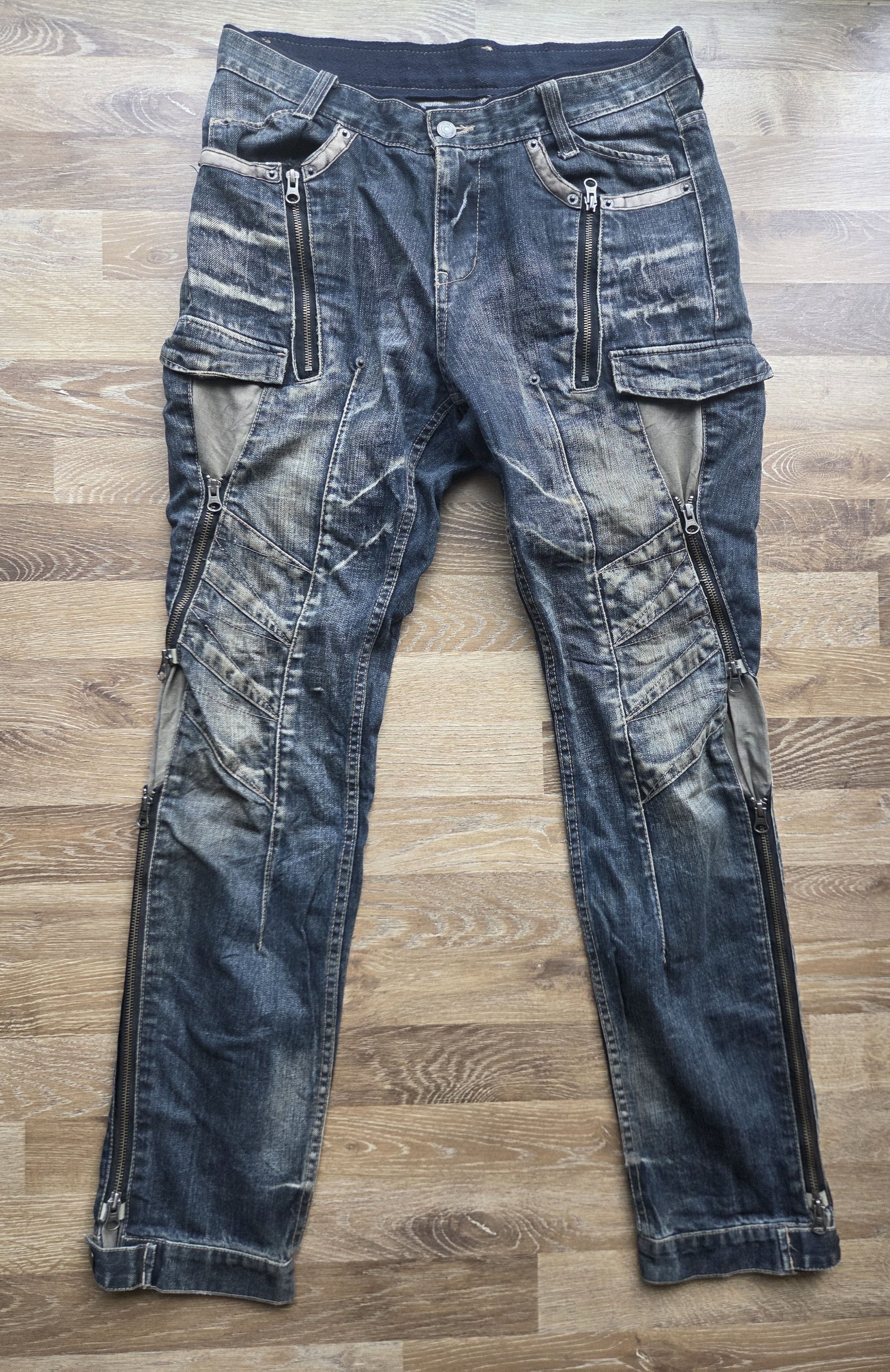 PPFM Archive Multi Zipper PPFM Distressed Biker Denim Grunge LGB Size US 34 / EU 50 - 1 Thumbnail