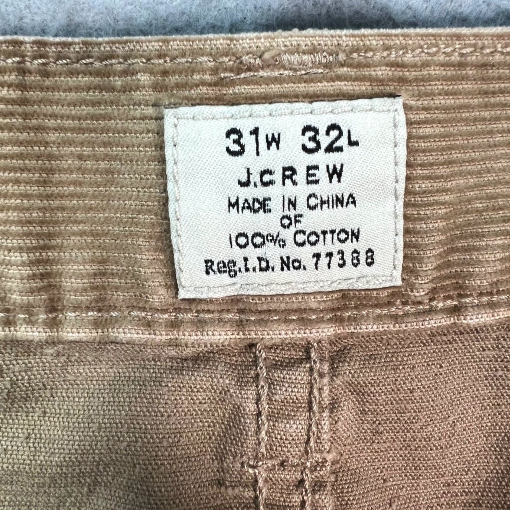 J.Crew J.CREW 484 Mens Pants 31 x 32 Slim Fit Corduroy Beige Cotton Shirt? Size US 31 - 3 Thumbnail