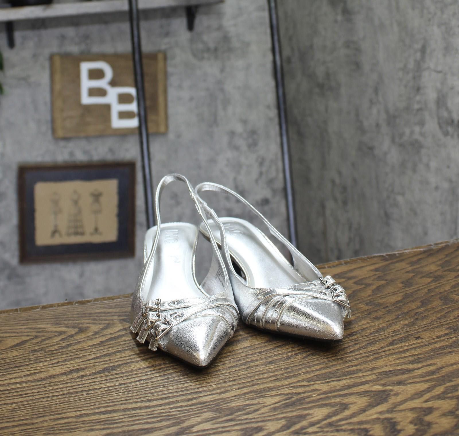 Other Inc International Concepts Heels Silver Crinkle Gray 9.5m Size US 9.5 / IT 39.5 - 3 Thumbnail