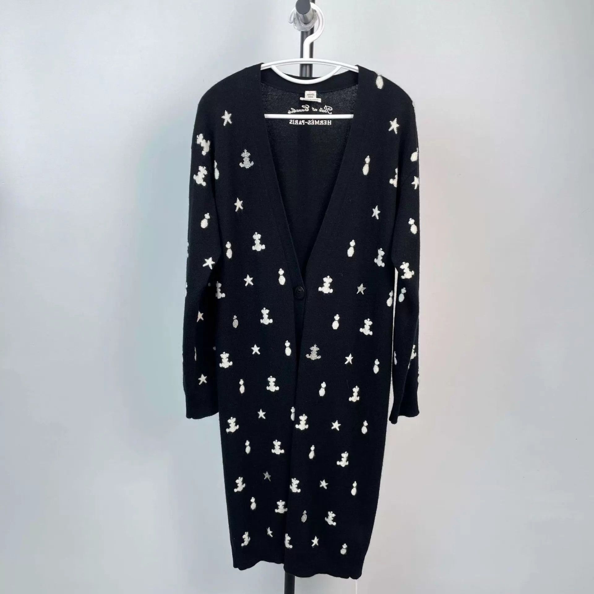 Hermes Hermès cashmere knit coat 38 black 95 New Size S / US 4 / IT 40 - 1 Thumbnail