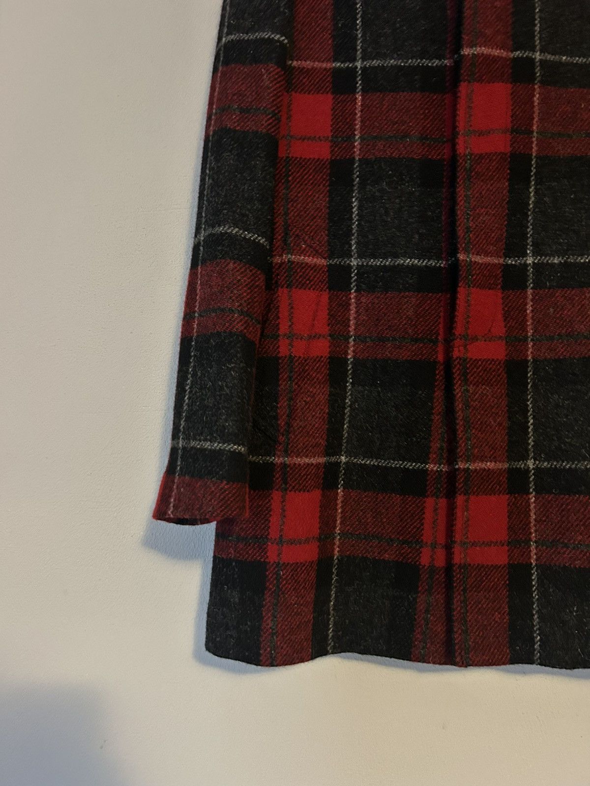 Saint Laurent Paris Saint Laurent Red & Black Tartan Wool Overcoat Size US M / EU 48-50 / 2 - 6 Thumbnail