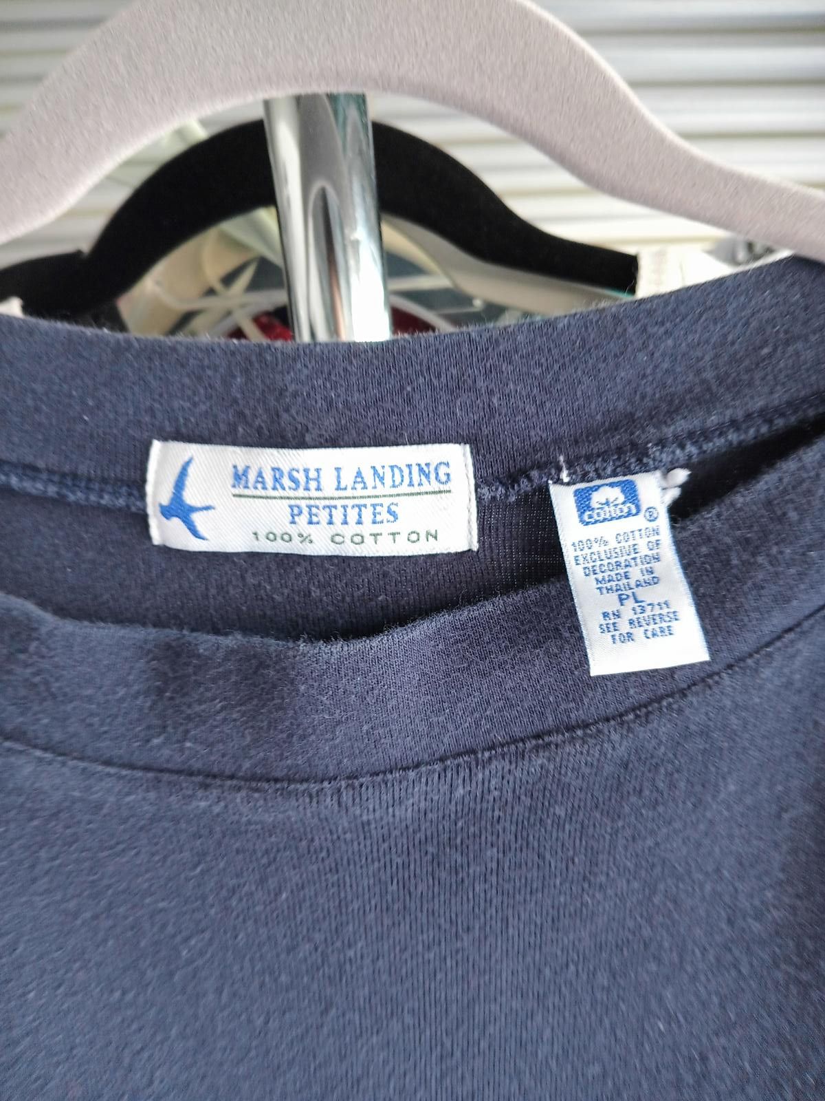 Designer Marsh Landing Petites Cotton Top Size L / US 10 / IT 46 - 3 Thumbnail