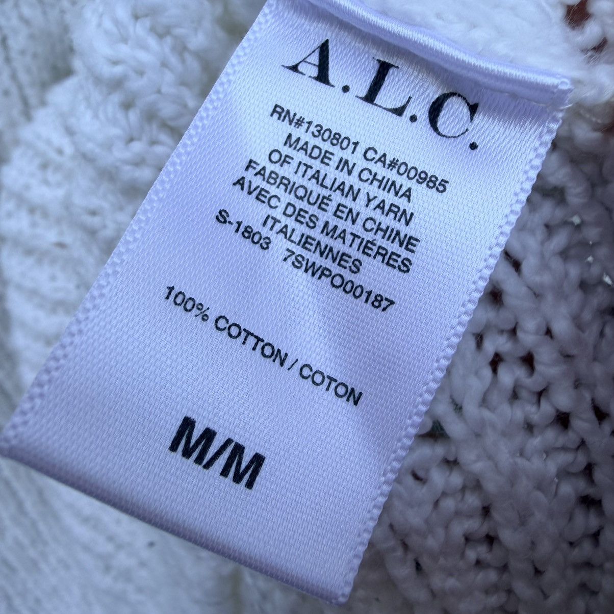 A.L.C. A.L.C. Nick Sweater White Ribbed Split Neck Slit Sleeve Sz M Size M / US 6-8 / IT 42-44 - 12 Thumbnail