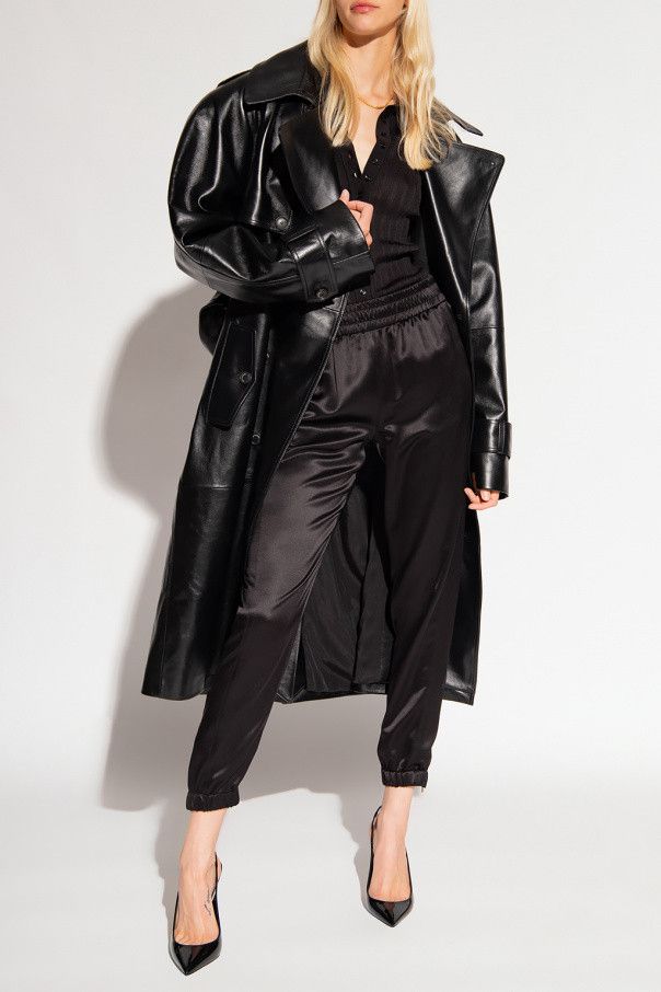 Saint Laurent Paris o1s1wg111124 Pantalon Jogging Crepe Satin Pant in Noir Size 30" / US 8 / IT 44 - 2 Thumbnail