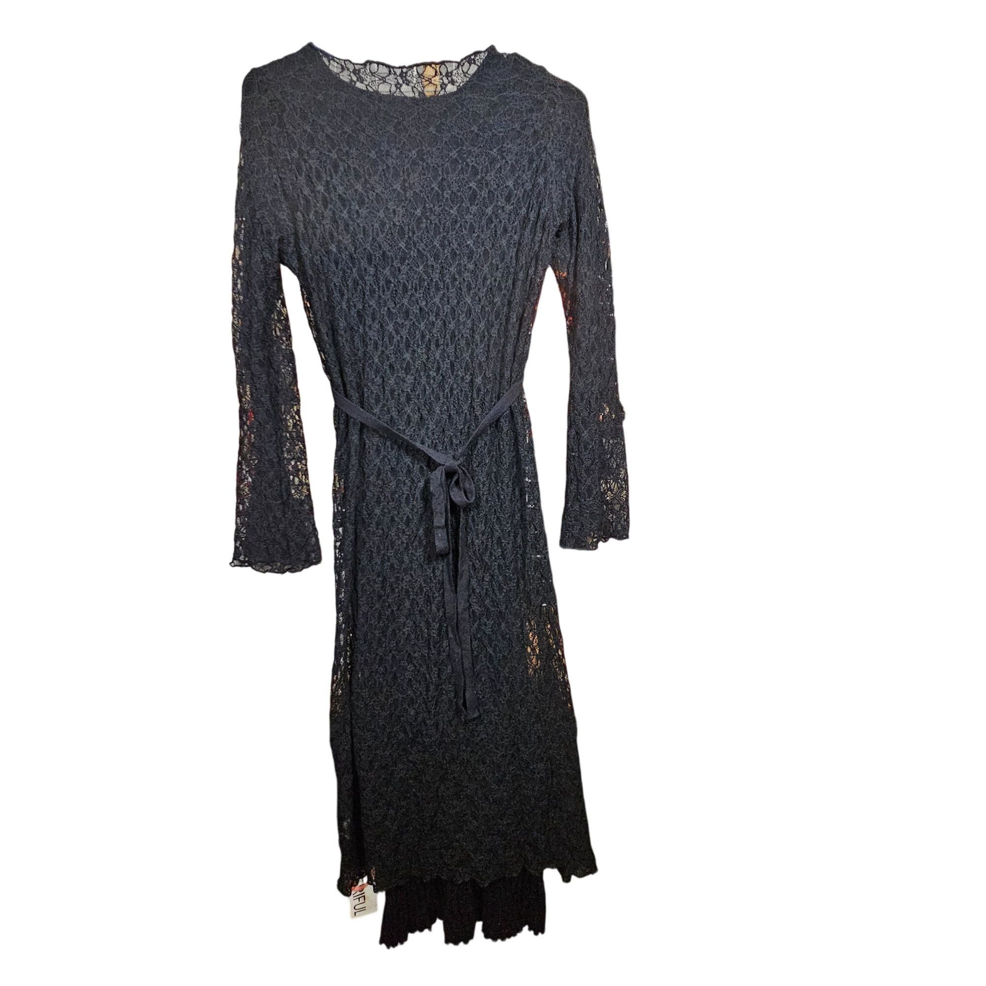 Other NWT Friful Women Black Lace Midi Dress S Witchy Whimsygoth R Size S / US 4 / IT 40 - 7 Thumbnail