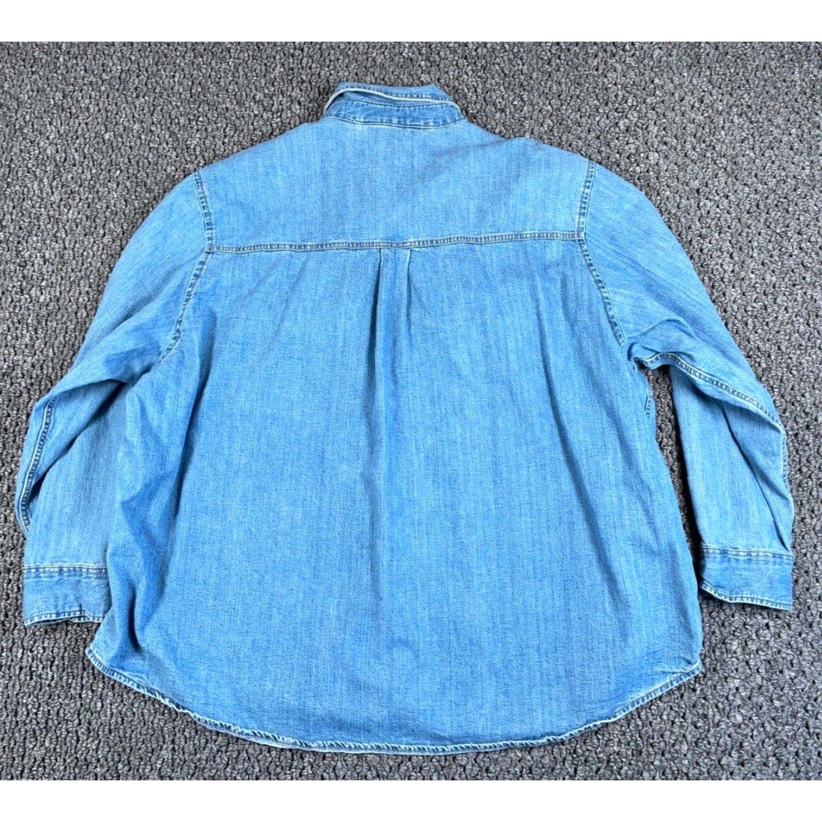 H&M H&M Shirt Denim Pearl Snap Western Cowboy Grunge Casual Workwear Blue XL Mens Size US XL / EU 56 / 4 - 2 Thumbnail