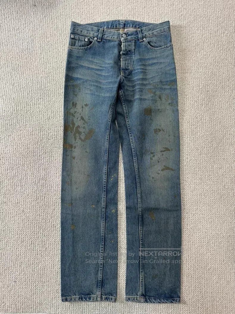 Helmut Lang 03ss Helmut Lang Rubber Tire Print Denim Pants | Grailed