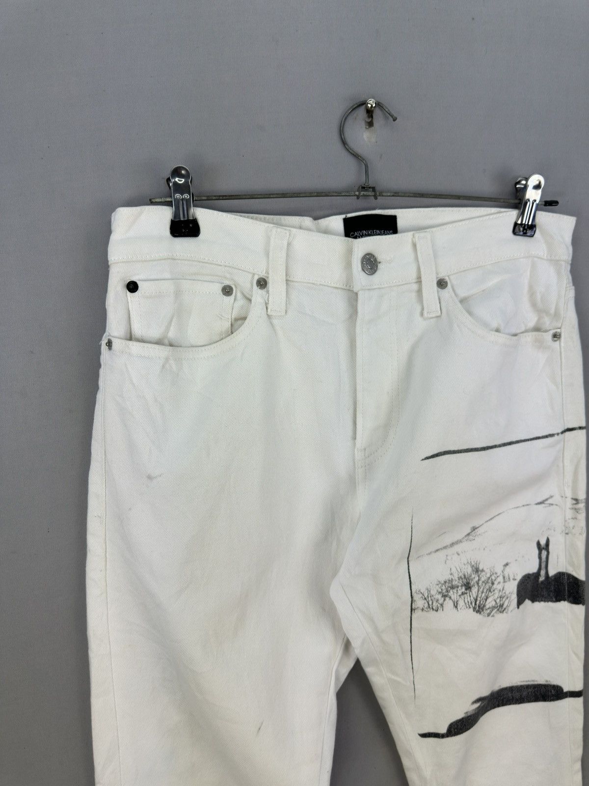 Andy Warhol × Calvin Klein 205W39NYC Calvin Klein X Andy Warhol Visual Art White Denim Jeans Size US 32 / EU 48 - 2 Thumbnail