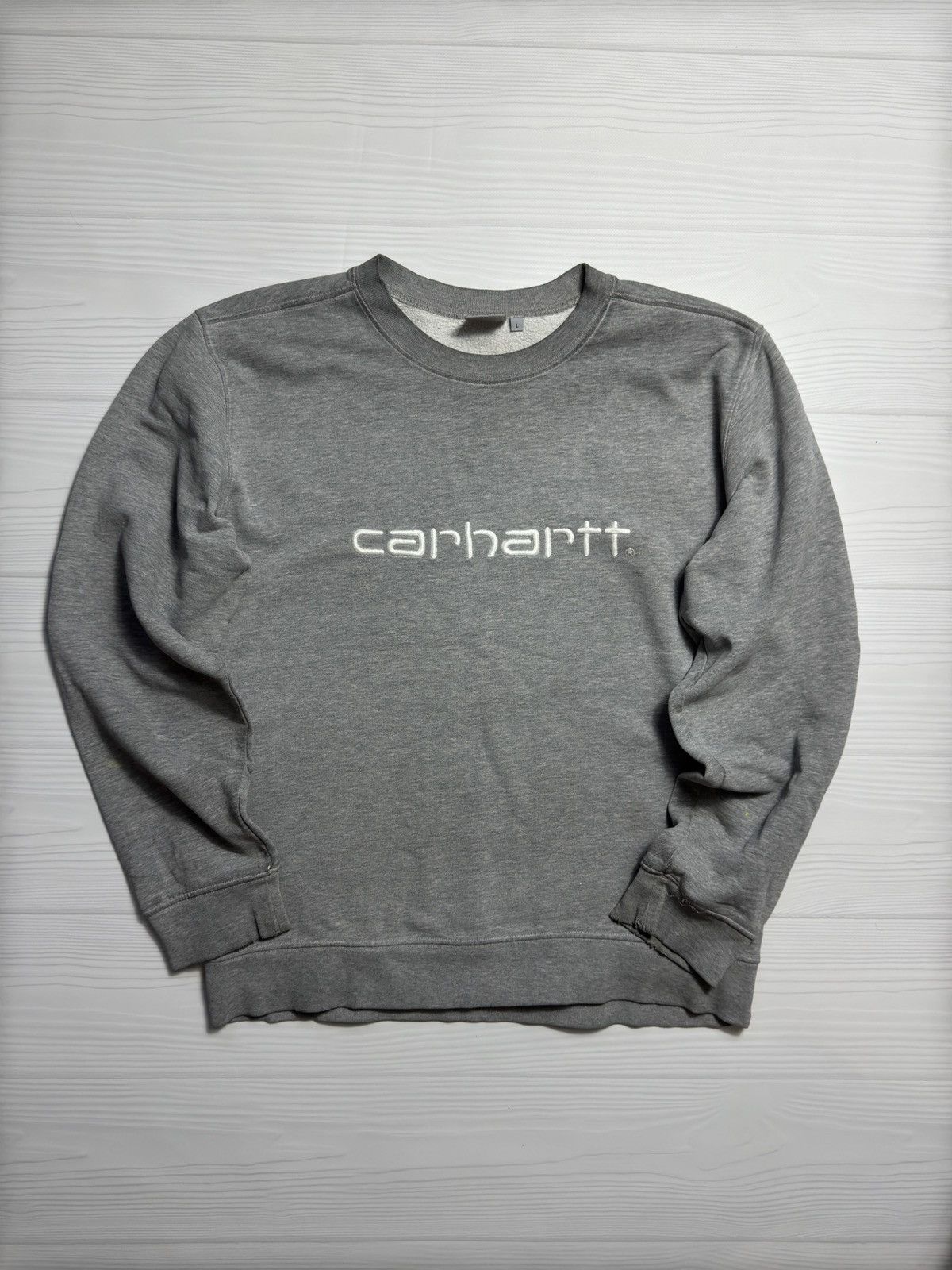 Other Vintage 90s Grey Carhartt Logo Sweatshirt Boxy Fit Size US L / EU 52-54 / 3 - 1 Thumbnail