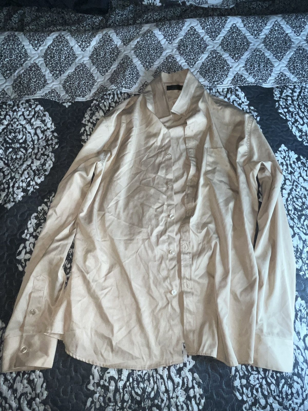 Other Beige Silky Button-Up Shirt XL Size US XL / EU 56 / 4 - 2 Thumbnail