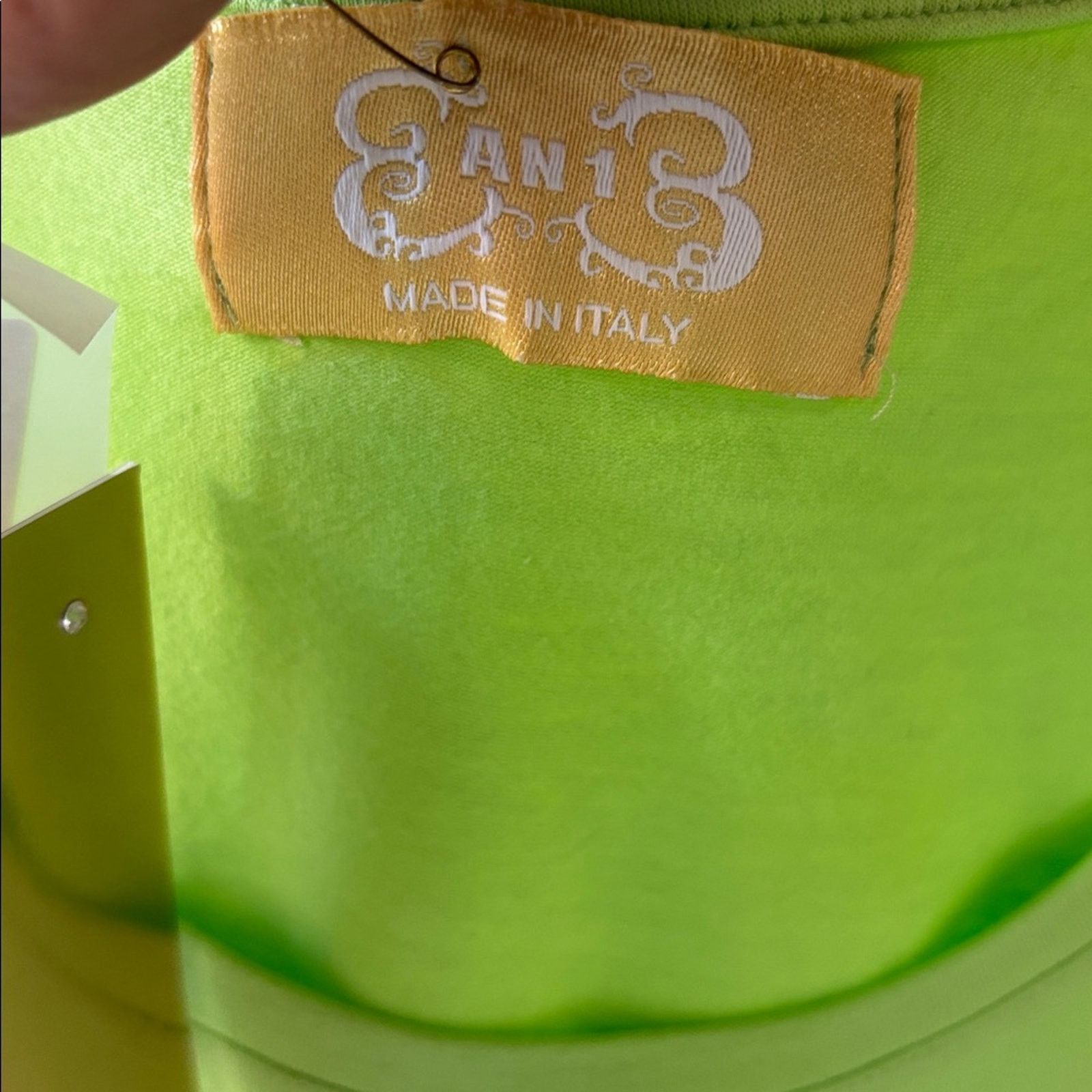 Other NWT Swarovski Lime Green Blouse with Puppy and Floral Size M Size M / US 6-8 / IT 42-44 - 4 Thumbnail
