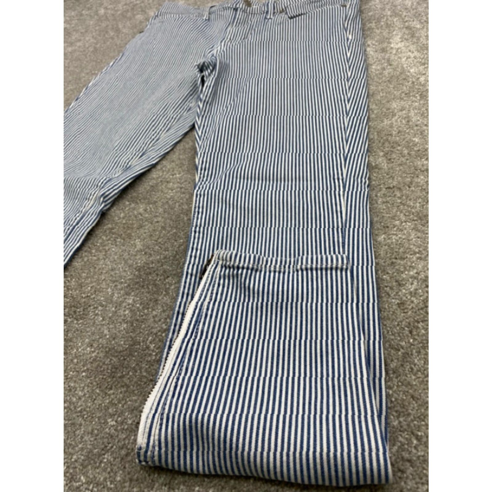 Madewell Madewell Jeans Women's 28 Blue White Striped Denim Slim Fit Zippered Ankles 5327 - Shirt/Jeans? Size 28" / US 6 / IT 42 - 3 Thumbnail