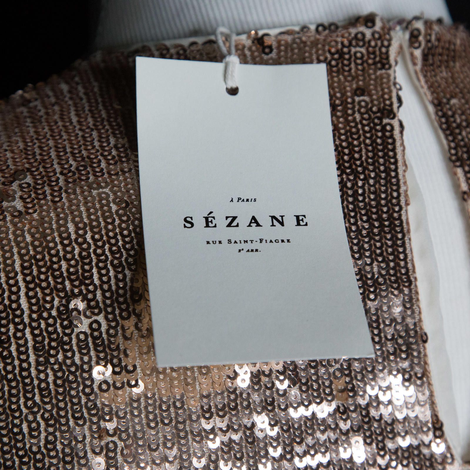 Other Sezane Sequin Short Sleeve Blouse Kitty Light Gold Top US 4 Size S / US 4 / IT 40 - 3 Thumbnail