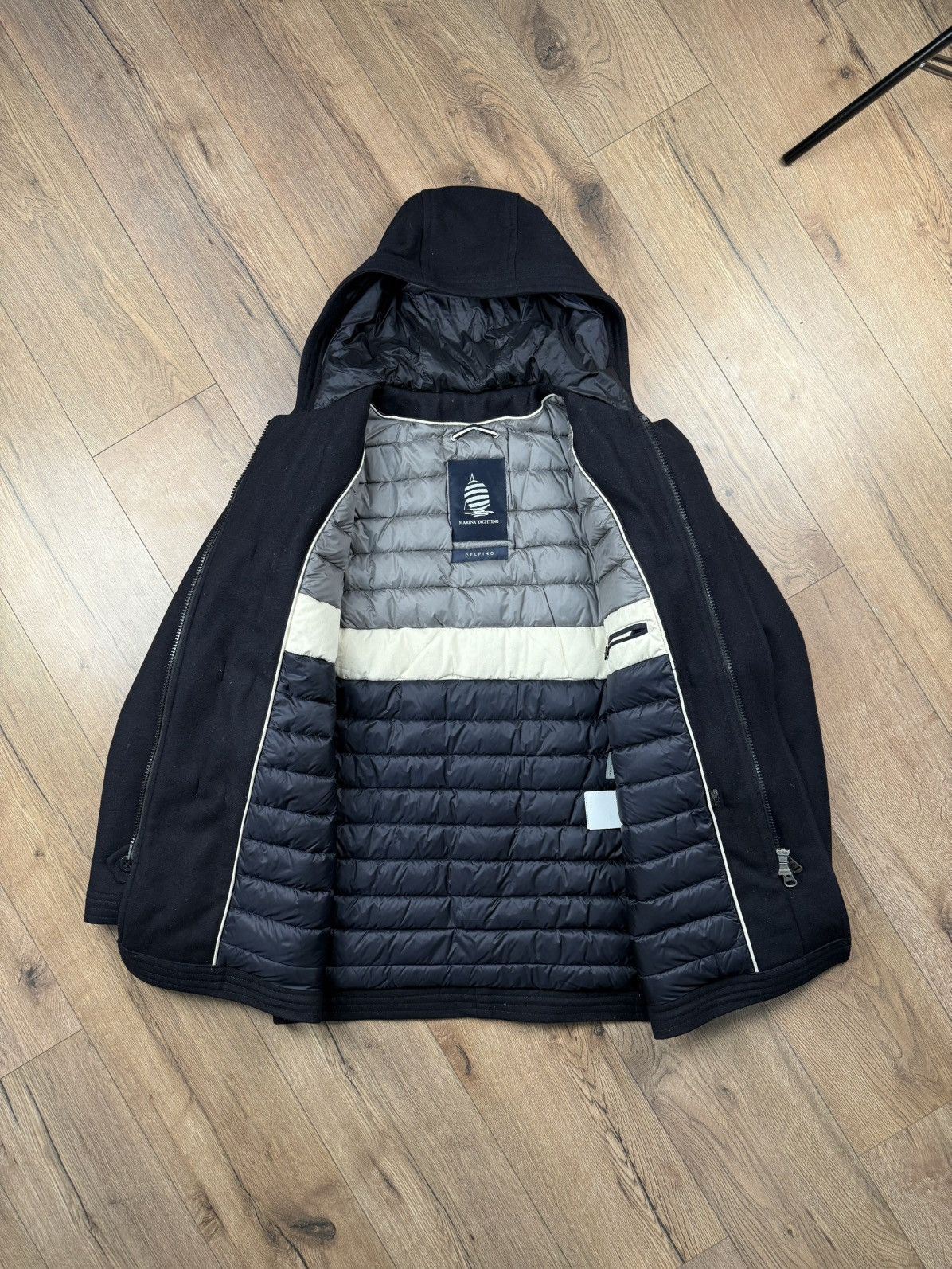 Other Marina Yachting Delfino Down Coat 50 – Hooded Wool & Puffer Size US M / EU 48-50 / 2 - 3 Thumbnail