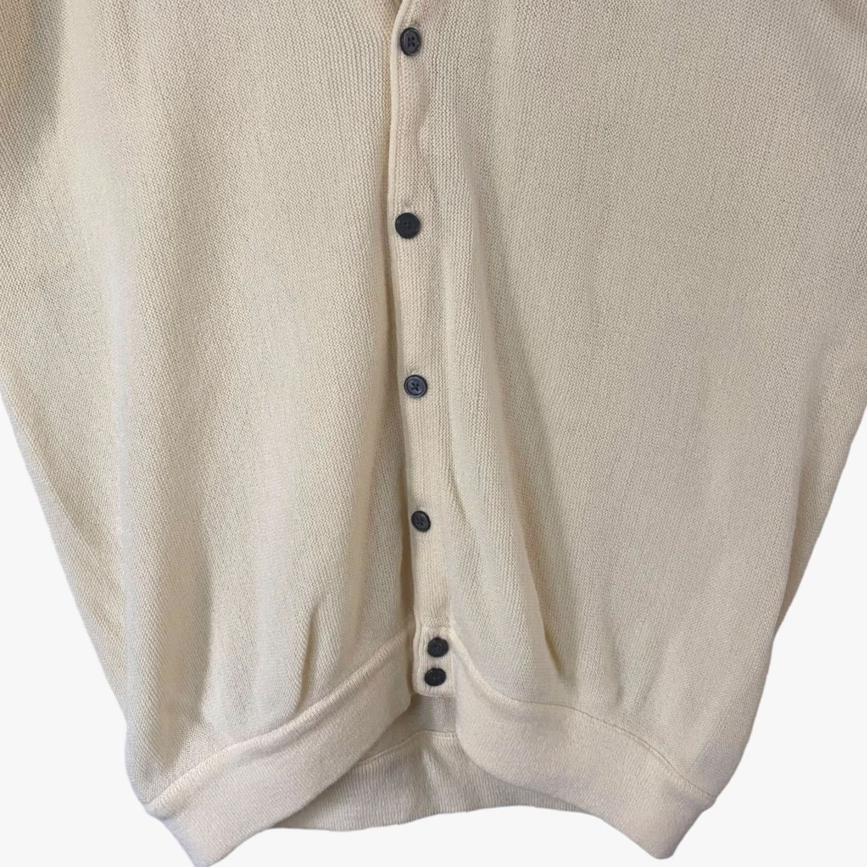 Izod VINTAGE IZOD Cardigan Sweater Golf Button-Front V-Neck Long Sleeve Mens XL Ivory Size US XL / EU 56 / 4 - 6 Thumbnail