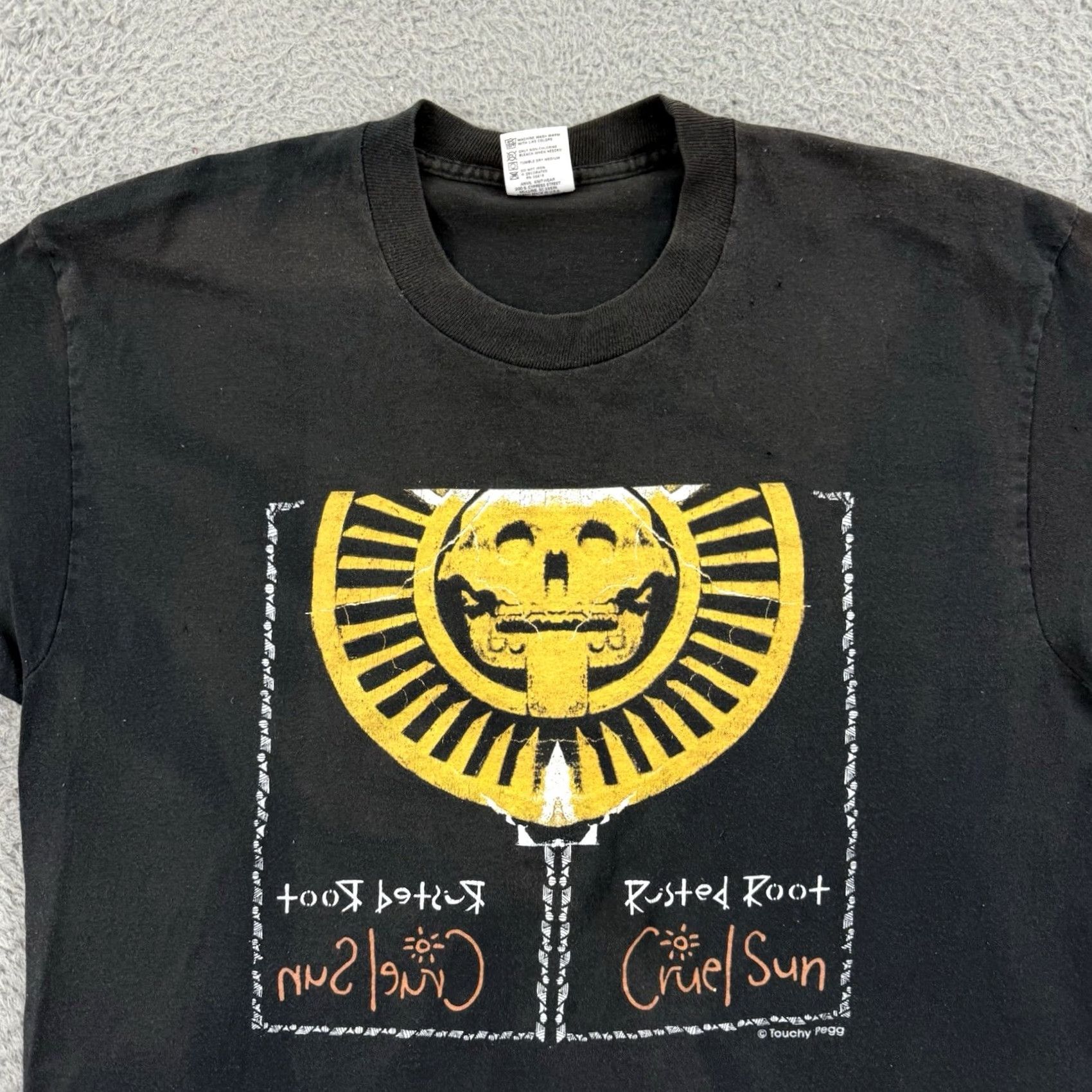 Anvil VINTAGE Anvil Shirt Mens XL Black 90s Band Tour Psychedelic Cruel Sun Geometric Logo Short Sleeve Size US XL / EU 56 / 4 - 3 Thumbnail