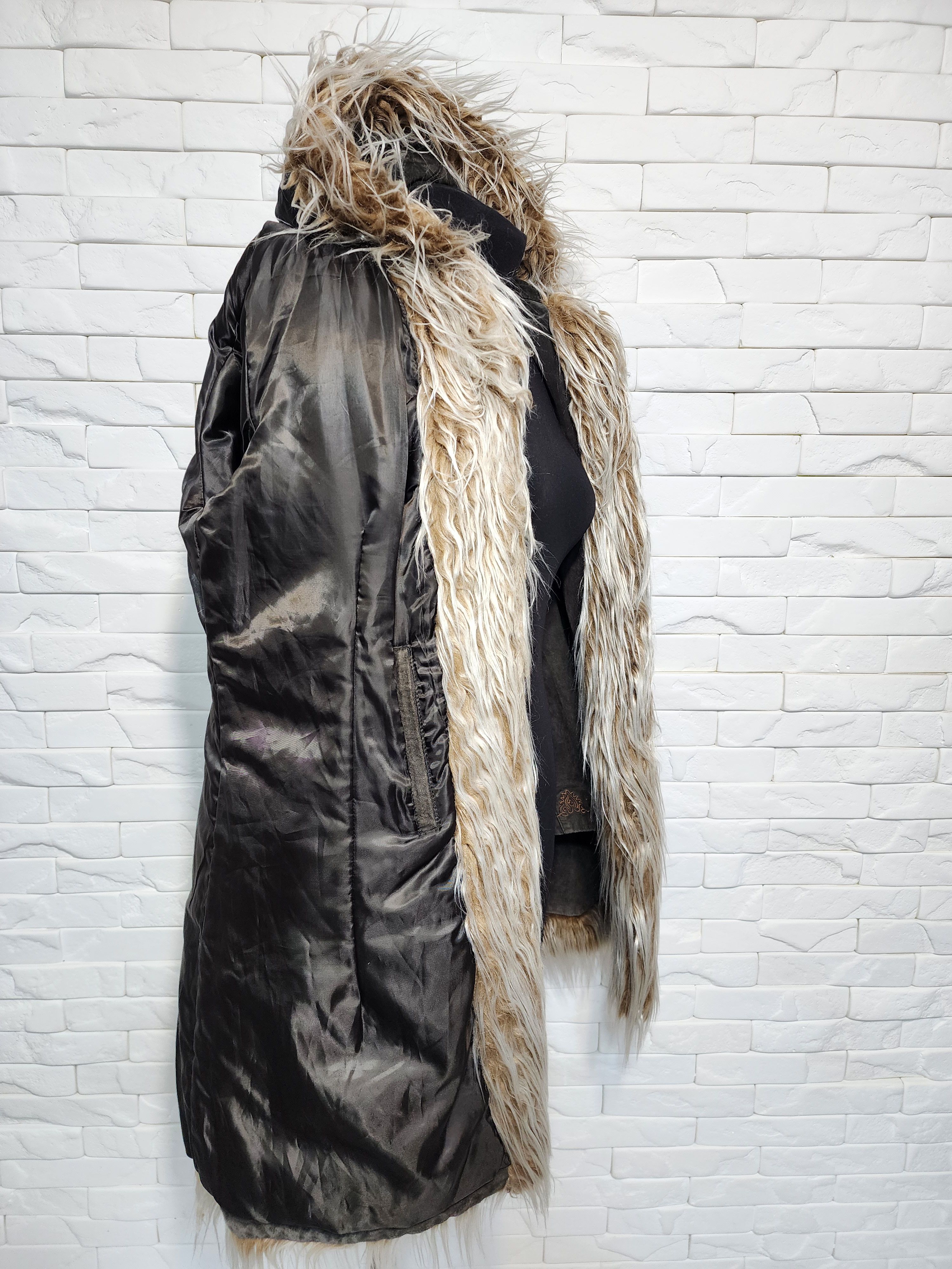 Designer Women's suede long jacket with hood. Size XL / US 12-14 / IT 48-50 - 11 Thumbnail