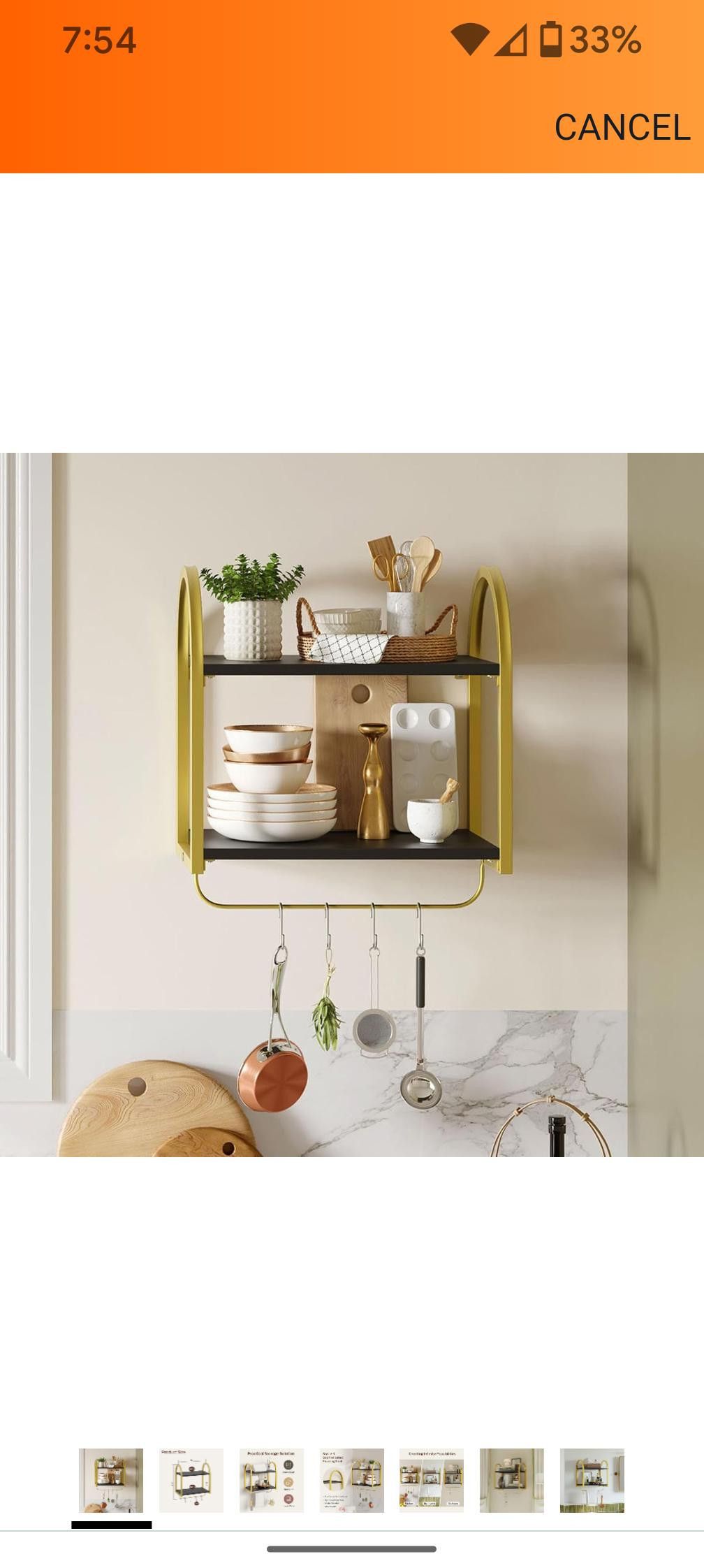 NBDN Nobrandedon Black Floating Shelves for Wall, 2 Tier Black Shelves, Gold Size ONE SIZE - 7 Thumbnail