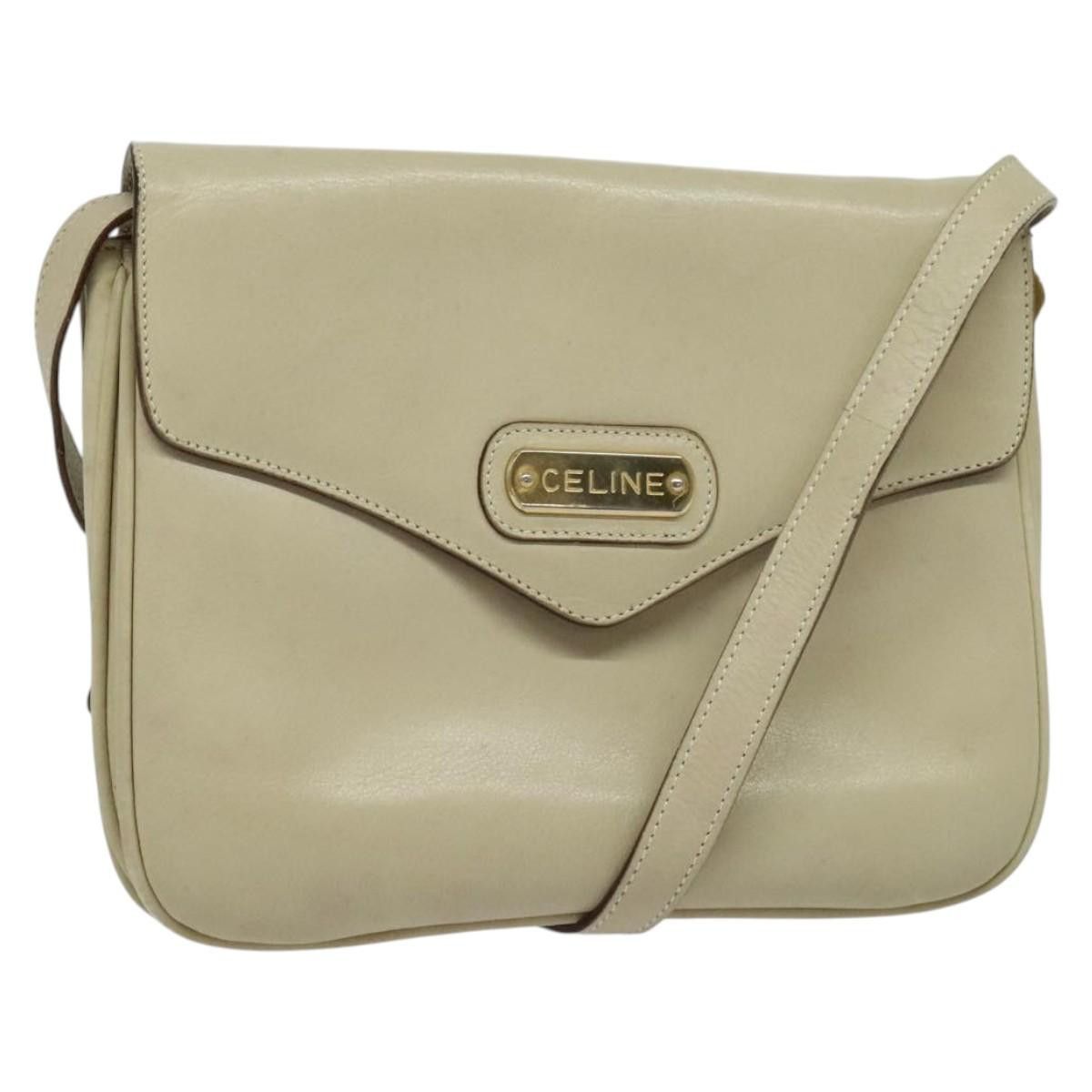 Celine CELINE Shoulder Bag Leather Ivory Gold Size ONE SIZE - 1 Thumbnail