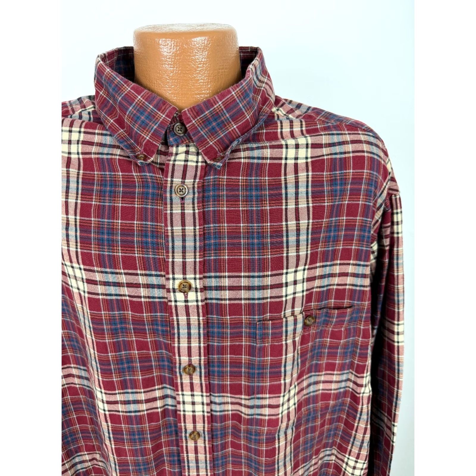Roundtree & Yorke VINTAGE Roundtree & Yorke Portuguese Flannel Shirt Men 3XL TALL Red Plaid Button-Up Size US XXL / EU 58 / 5 - 2 Thumbnail