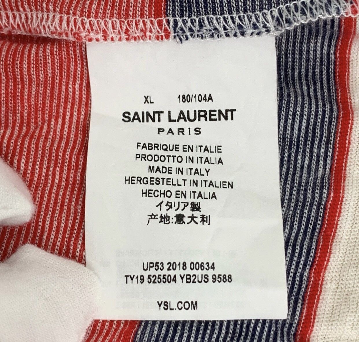 Saint Laurent Paris Saint Laurent SLP color blocked striped short sleevedT-shirt Size US XL / EU 56 / 4 - 6 Thumbnail