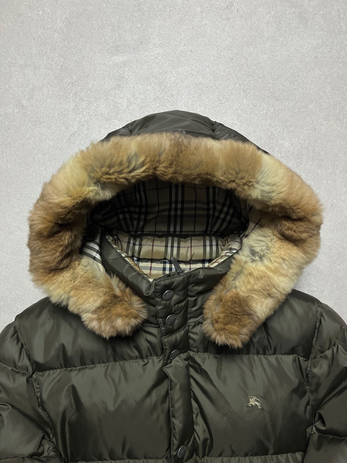 Burberry Vintage Burberry Black Label Japan Fur Puffer Green Jacket Size US M / EU 48-50 / 2 - 6 Thumbnail