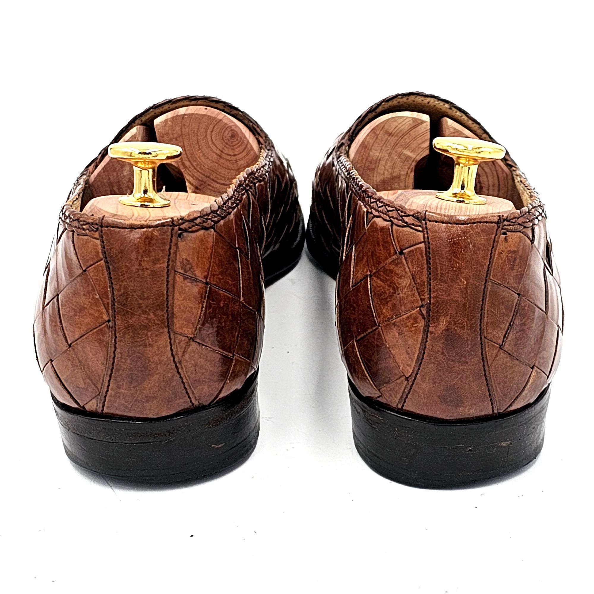 Mezlan Vintage Mezlan "Riviera" Men's Size 9.5 Brown Woven Leather Size US 9.5 / EU 42-43 - 6 Thumbnail