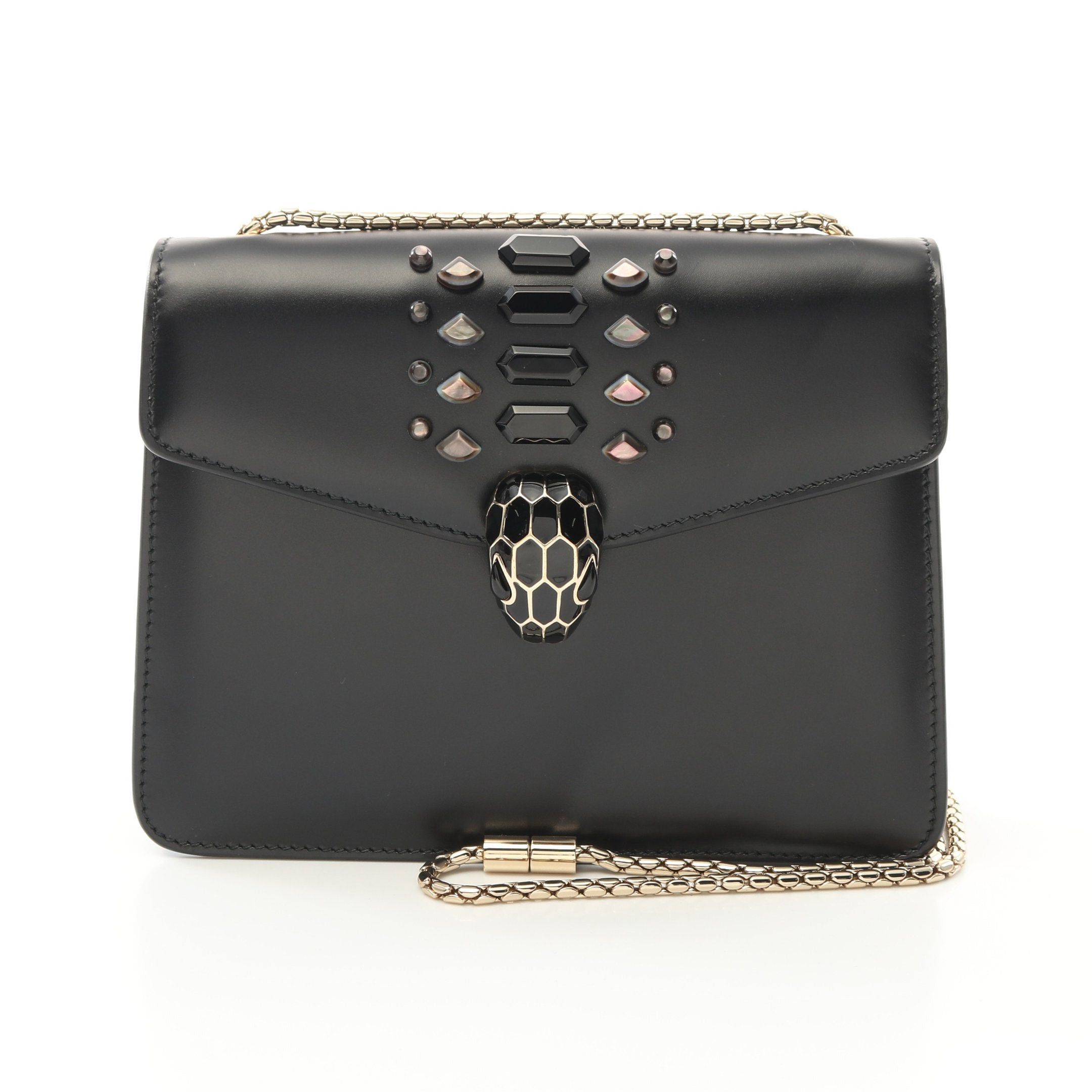 Bvlgari Bvlgari Serpenti Forever Bijou Chain Shoulder Bag Leather Black Size ONE SIZE - 1 Thumbnail