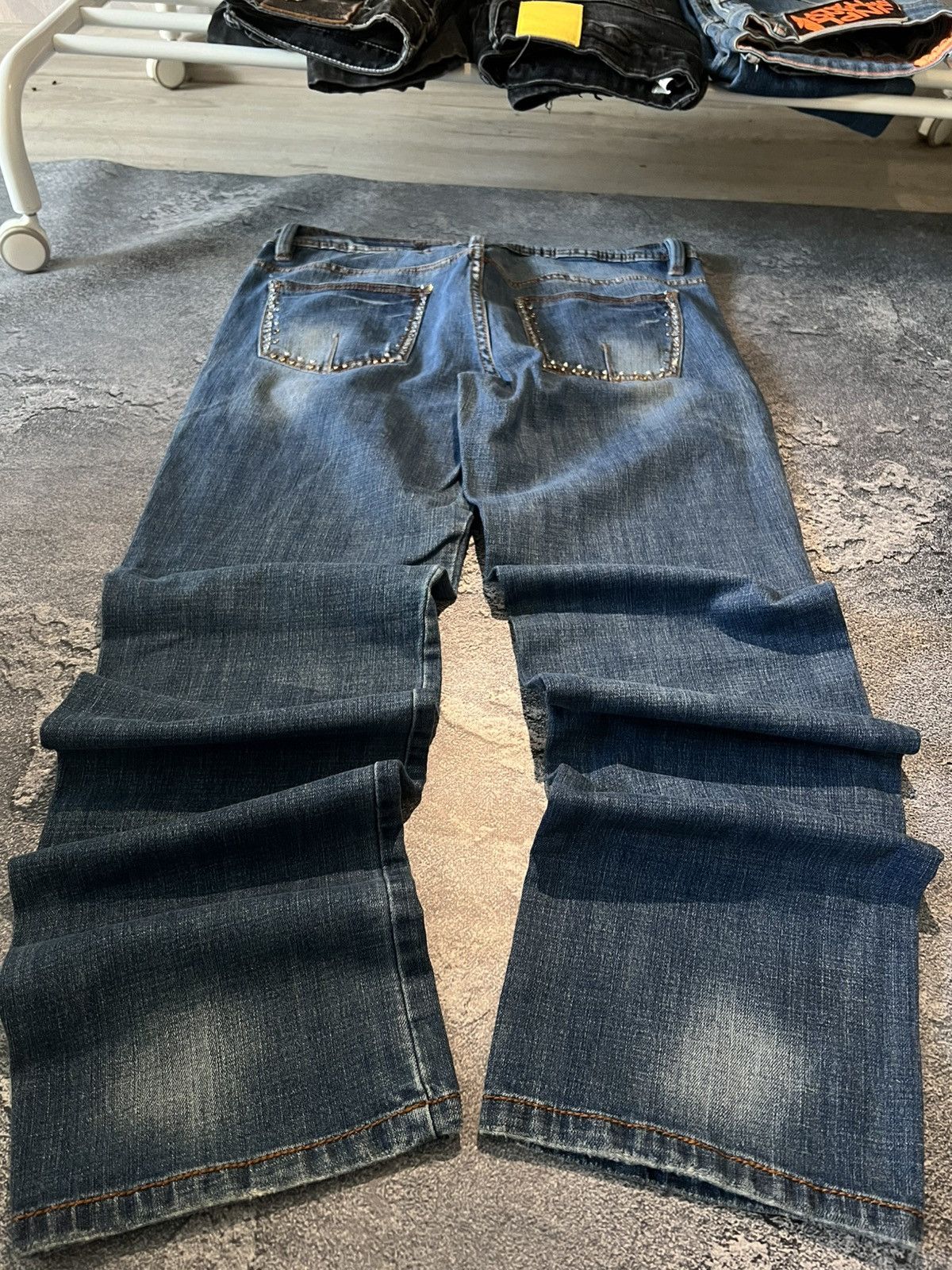 Japanese Brand Japanese Washed Glitter Glamour Slim Jeans Y2K Size US 34 / EU 50 - 1 Thumbnail