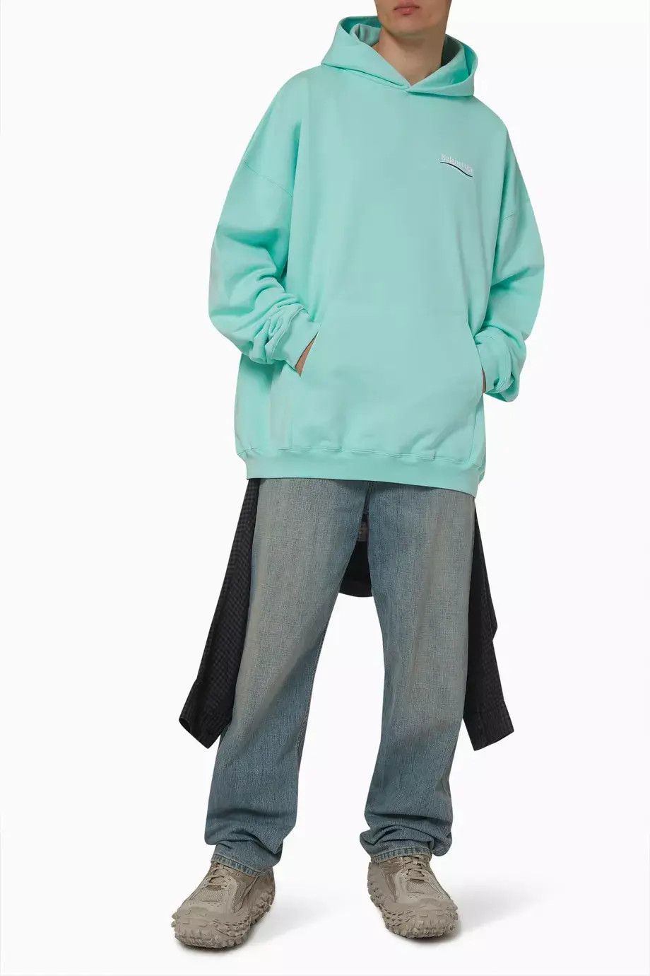 Balenciaga o1bcso1str1224 Political Campaign Hoodie Large Fit Mint Size US M / EU 48-50 / 2 - 3 Thumbnail
