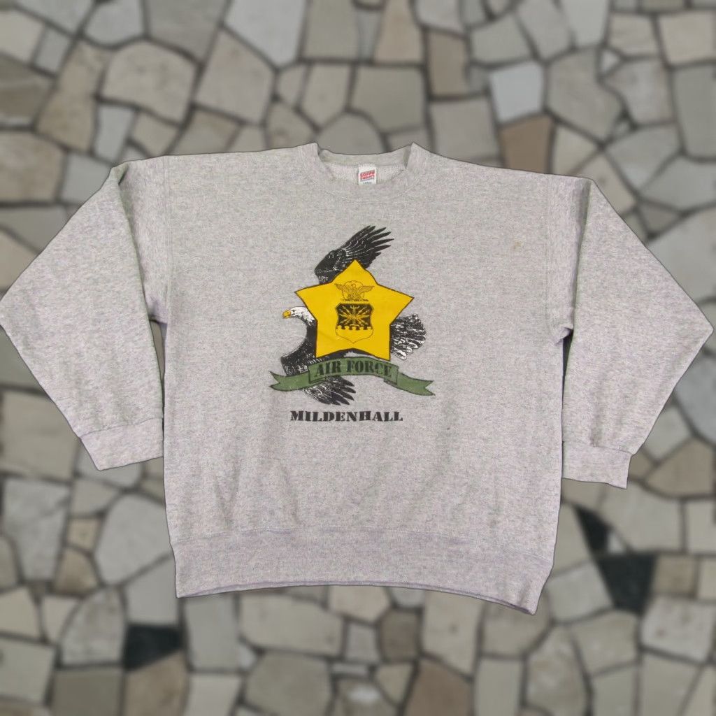 Soffe VINTAGE Soffe Air Force Sweatshirt Mens Large Crewneck Pullover Gray 90s Outdoor Animals Logo Knit Cotton Polyester Sweatshirt Mens Size US L / EU 52-54 / 3 - 1 Thumbnail
