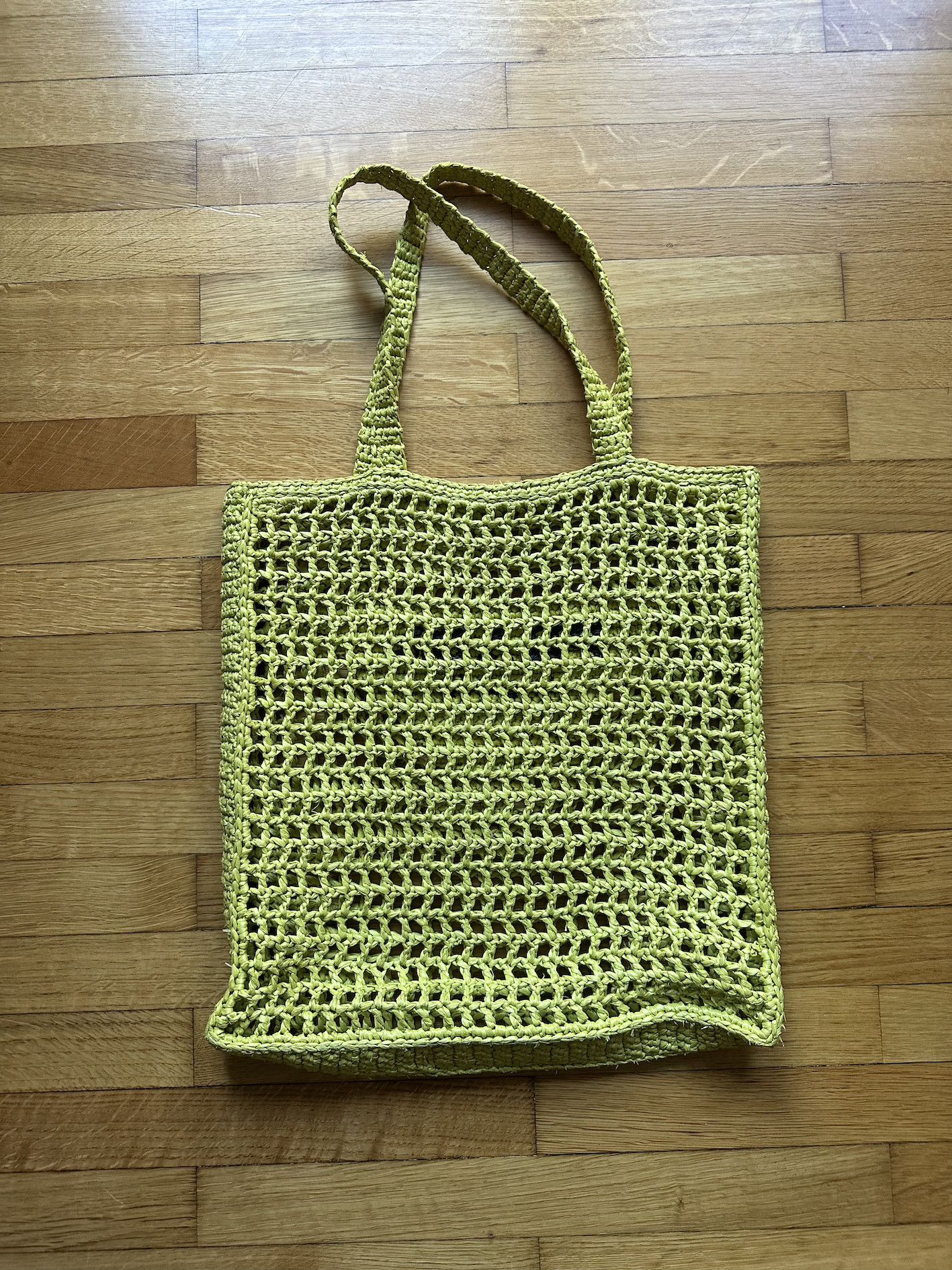 Prada PRADA crochet raffia triangle logo tote bag - lime green Size ONE SIZE - 3 Thumbnail