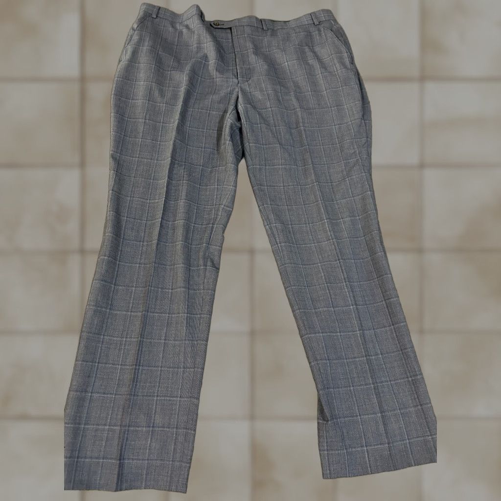 Ralph Lauren Lauren Ralph Lauren Dress Pants Mens 42x32 Blue Wool Polyester Slacks Plaid Business Formal Classic Straight Front Zip Pocket Mens Size US 42 / EU 58 - 1 Thumbnail