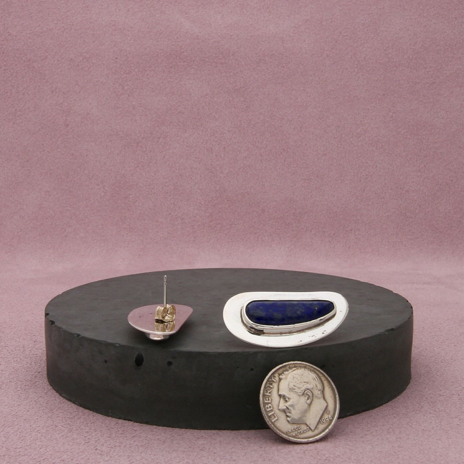 Native navajo sterling silver lapis lazuli drop post earrings Size ONE SIZE - 2 Thumbnail