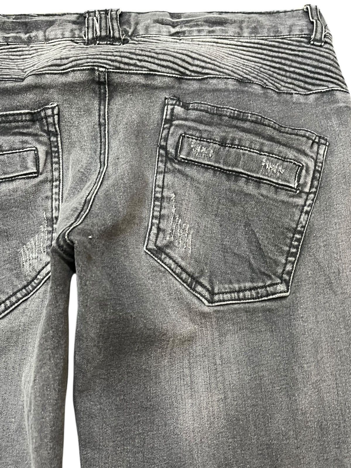 In The Attic Vintage In the Attic Homme Biker Double Knee Denim Size US 31 - 10 Thumbnail