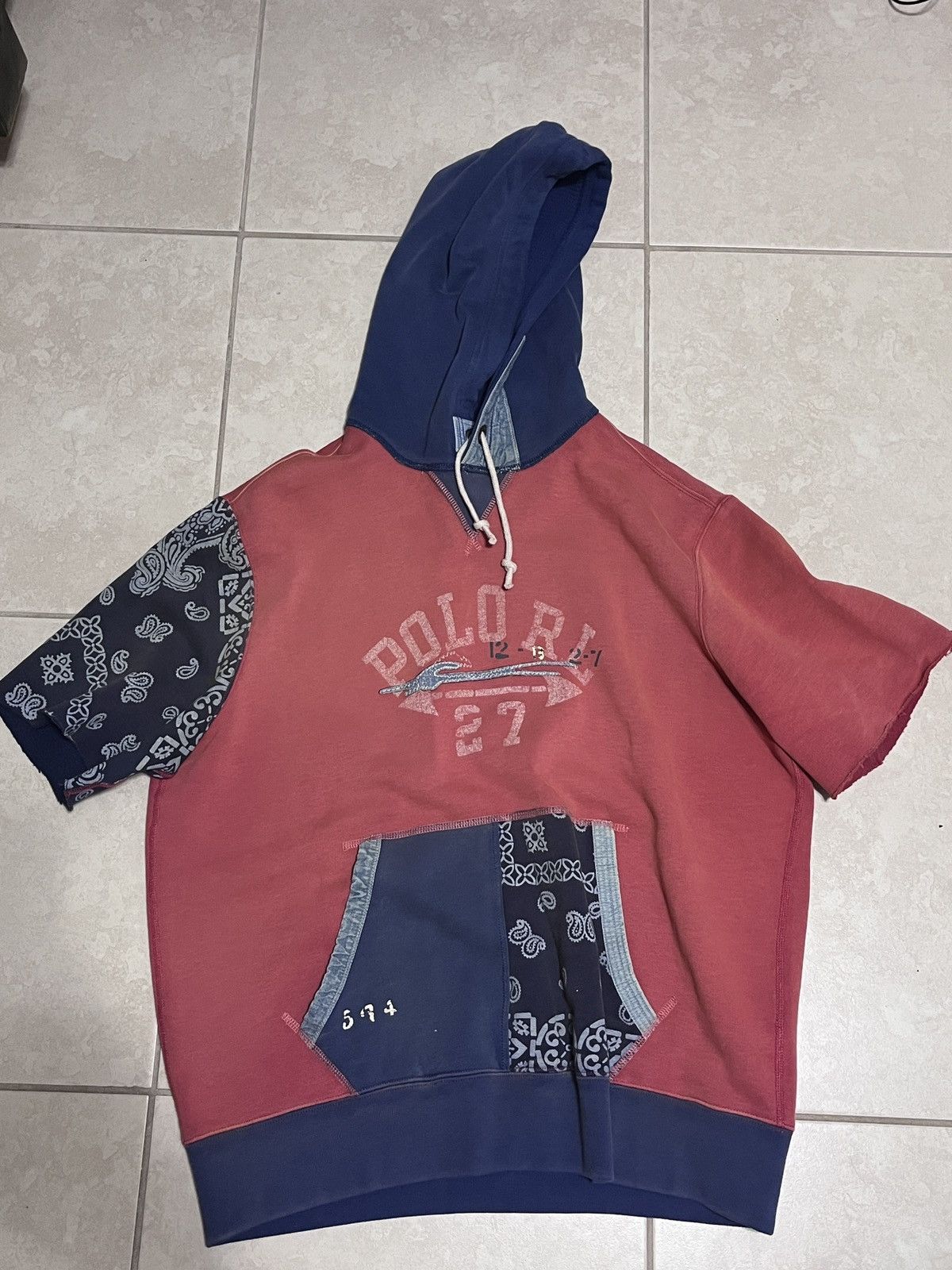 image of Polo Ralph Laurent Bandana Patch Short Sleeve in Red, Men's (Size Large)