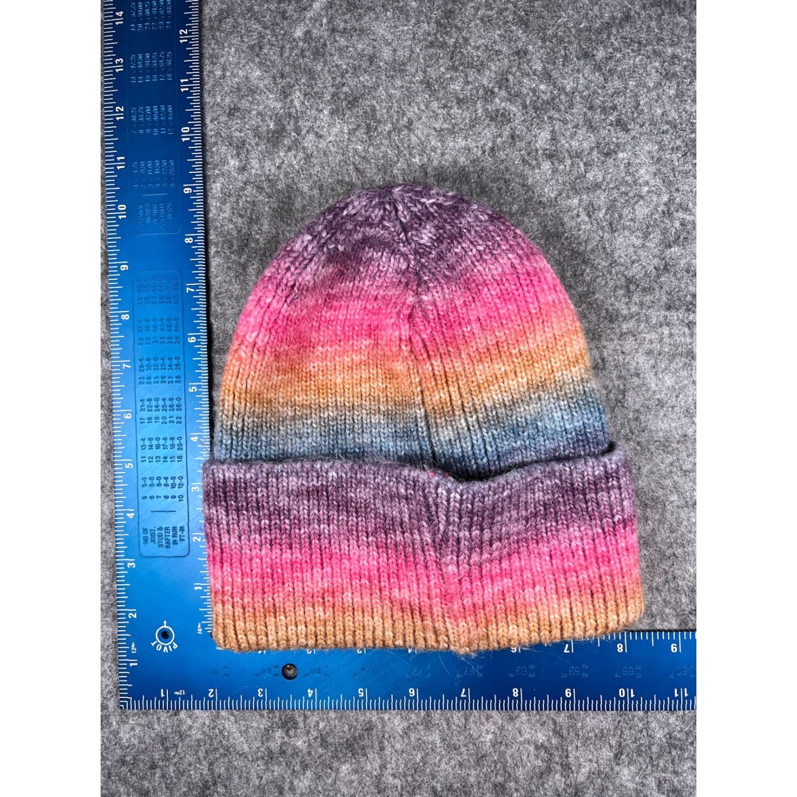 Vintage Simply Malia Made Beanie Women One Size Pink Orange Purple Knit Acrylic Ombre Hat Womens Beanie Size ONE SIZE - 4 Thumbnail
