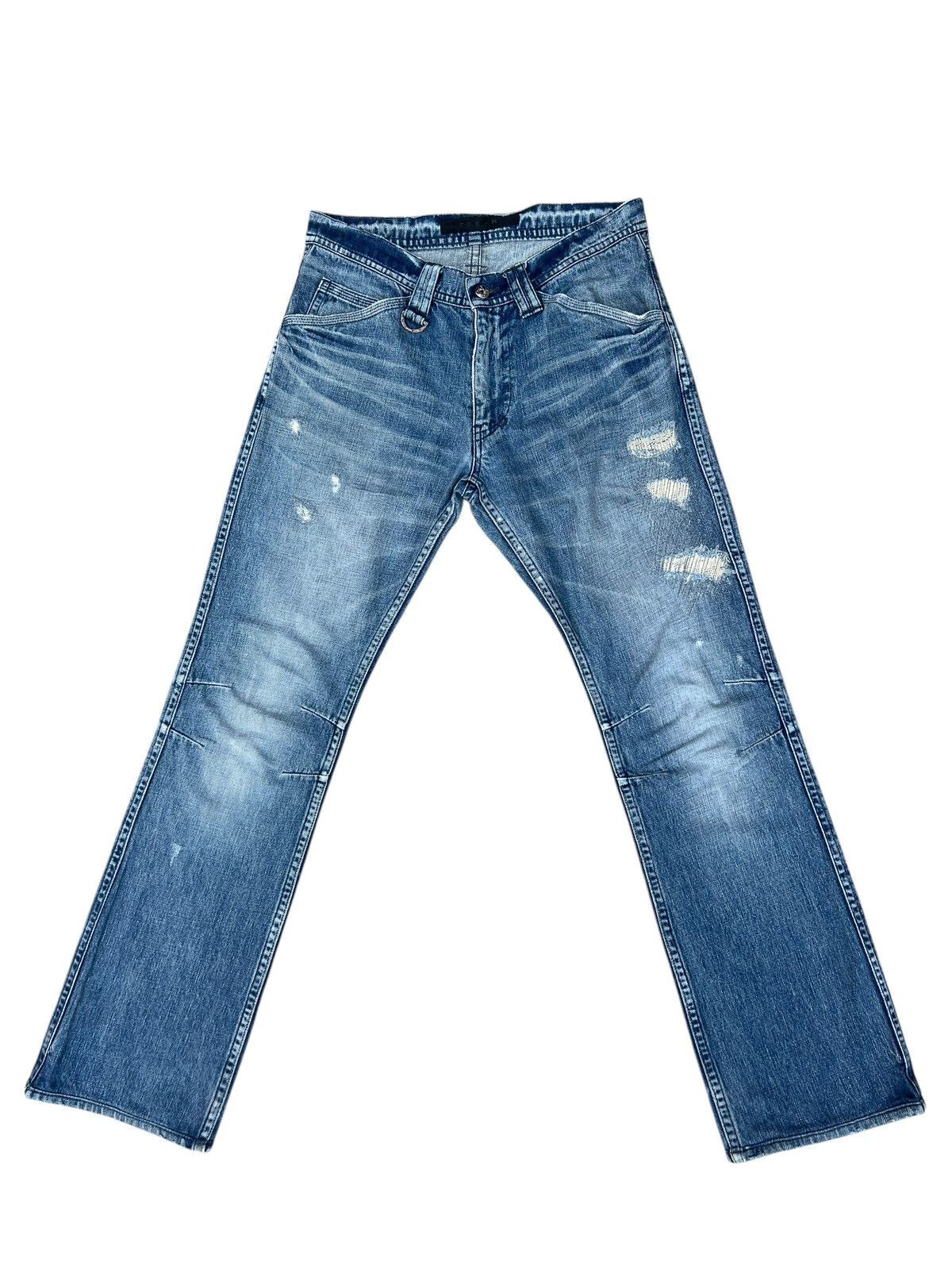 Japanese Brand Vintage Roarguns Japan Distressed Denim Flare Jeans Size US 31 - 1 Thumbnail
